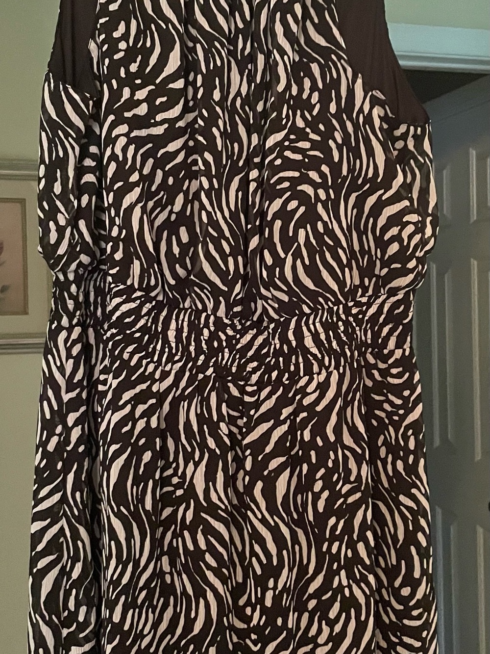 Nine West Black and White Printed Strappy Dress